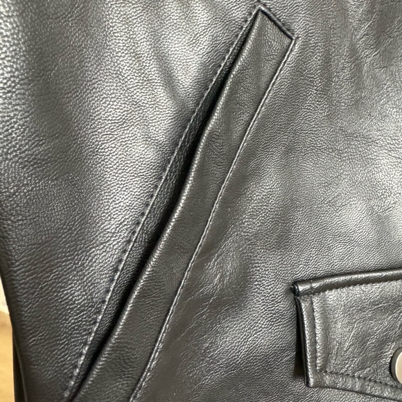 Armani Exchange faux leather black biker jacket, Size Small New With Tags - Picture 4 of 13